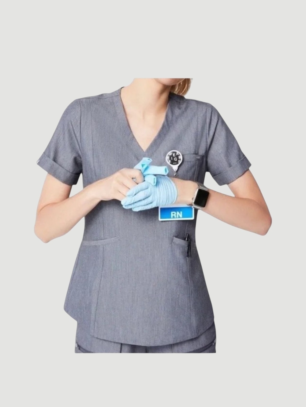 Figs Graphite Zinga Scrub Top
